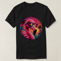 Retro 80-tals Neon Flamingo Solglasögon för solned