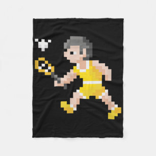 Retro 80-tals Pixel Art Badminton-spelare  Fleecefilt
