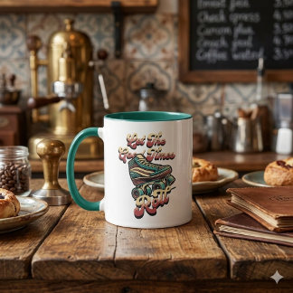 Retro 80-tals rullskridsko kaffemugge mugg