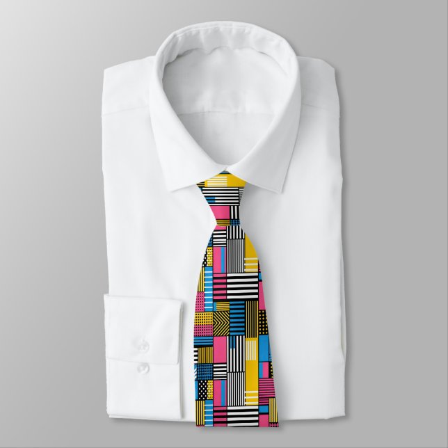 Retro 80-tals skräddarsydd slips – Elegant mode (Bunden)