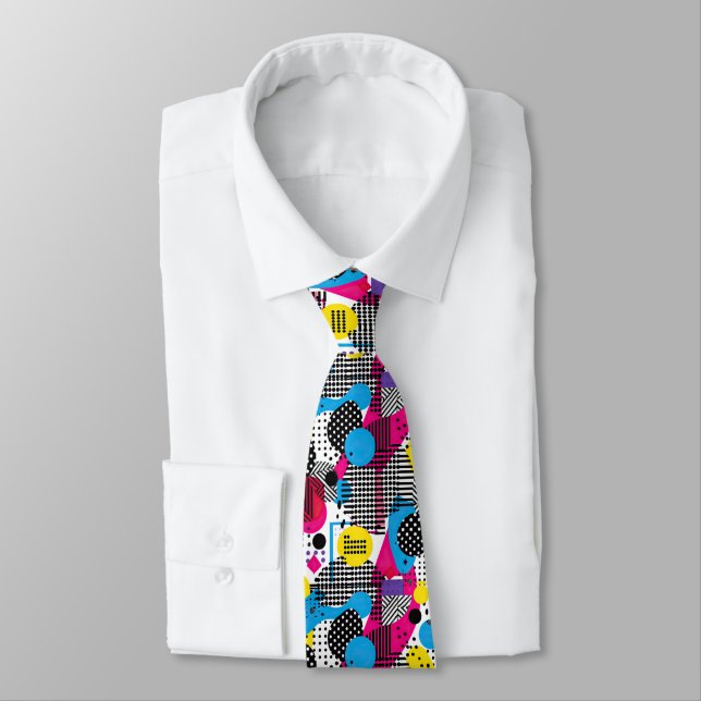 Retro 80-tals skräddarsydd slips – Elegant mode (Bunden)