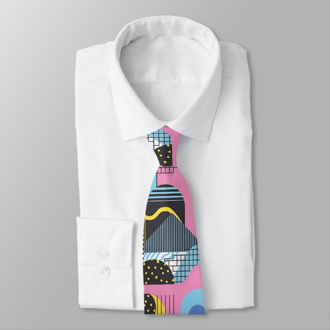 Retro 80-tals skräddarsydd slips – Elegant mode (Bunden)