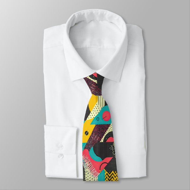 Retro 80-tals skräddarsydd slips – Elegant mode (Bunden)