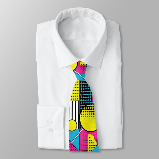 Retro 80-tals skräddarsydd slips – Elegant mode (Bunden)
