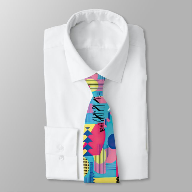 Retro 80-tals skräddarsydd slips – Elegant mode (Bunden)