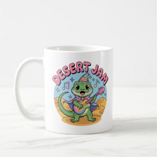 Retro 80-tals Synthwave Ödla Keytar Kaffemugg