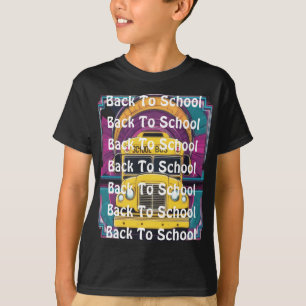 Retro 80-tals Synthwave Tillbaka till skolan Buss  T Shirt
