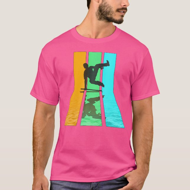 Retro 80-tals vintage stil parkour t shirt (Framsida)