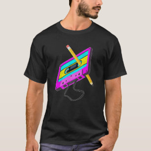 Retro 80-talskassettbandsrotationskoppling med ban t shirt