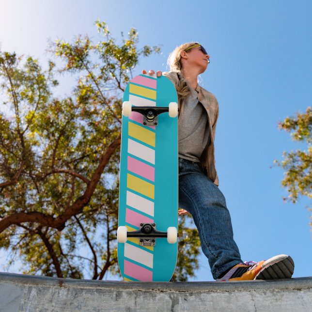 Retro 80-talsränder mini skateboard bräda 18,5 cm (Utomhus 1)