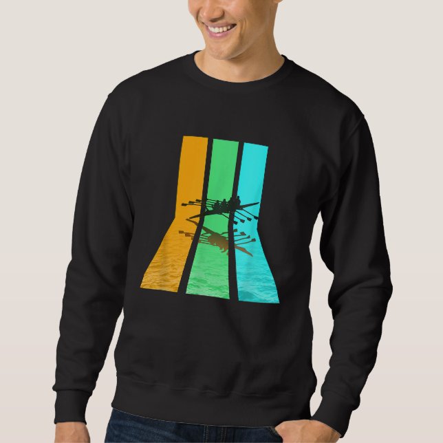 Retro 80 Vintage Stil Rwing Lång Ärmad Tröja (Framsida)