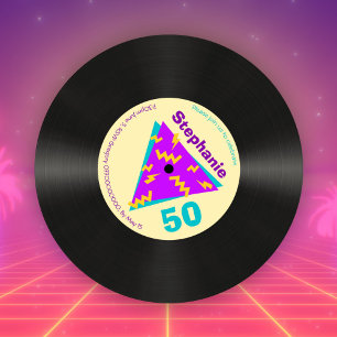 Retro 80s, 50:e Födelsedagsfestens Faux-post Inbjudningar