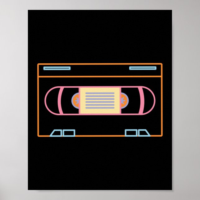 Retro 80s 90s nyare videoband Vhs Poster (Framsidan)