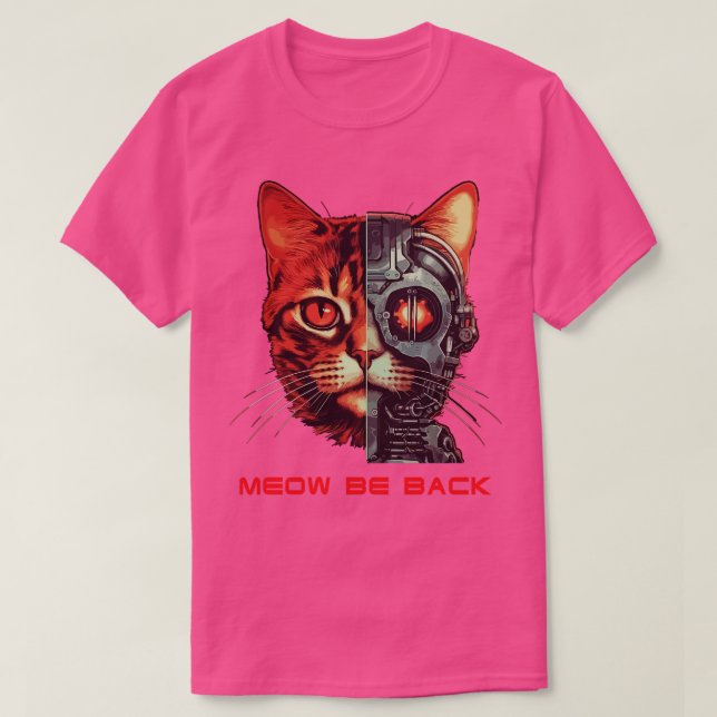 Retro 80s 90s Robot Cat Gifts Pun Funny Cat 1 T Shirt (Design framsida)