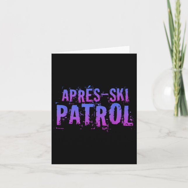 Retro 80s Apres Ski Patrol Vintage Kort (Framsida)