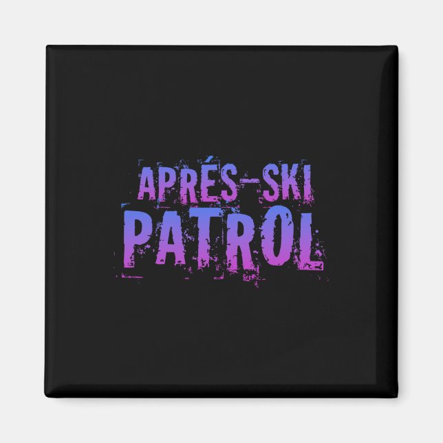 Retro 80s Apres Ski Patrol Vintage Magnet (Framsidan)