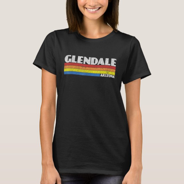 Retro 80s Arizona AZ Souvenir Glendale T Shirt (Framsida)