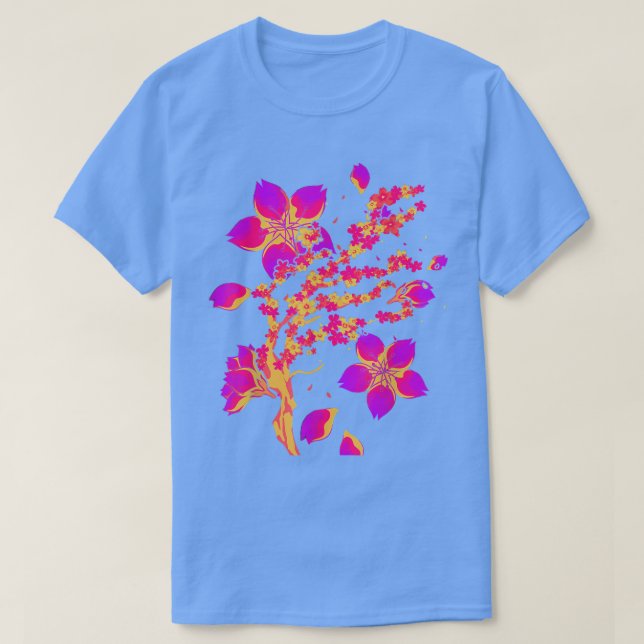 Retro 80s Art Japan Flower Sakura Vaporwave Cherry T Shirt (Design framsida)