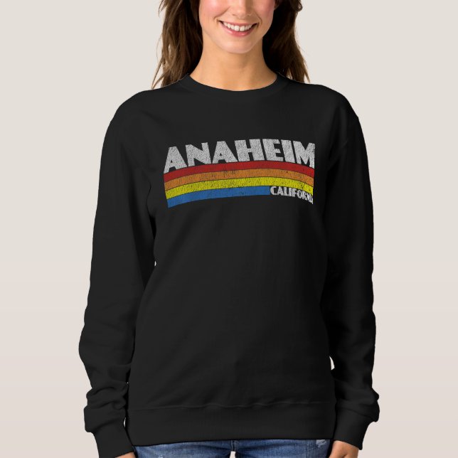 Retro 80s California CA Souvenir Anaheim   T Shirt (Framsida)