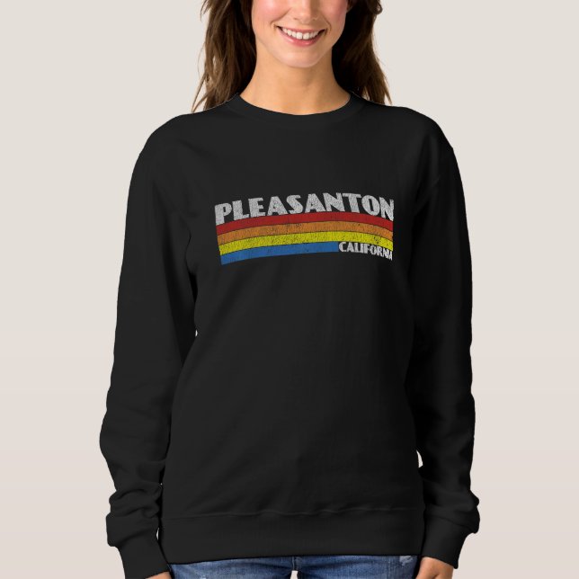 Retro 80s California CA Souvenir Pleasanton   T Shirt (Framsida)