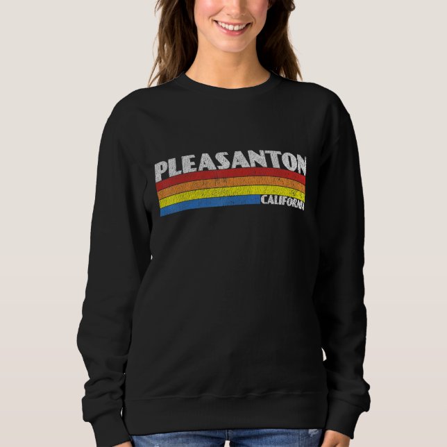 Retro 80s California CA Souvenir Pleasanton T Shirt (Framsida)