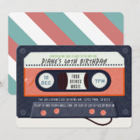 Retro 80's Cassette Tape Music Red Birthday