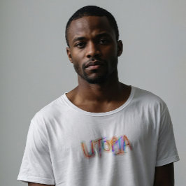 Retro 80s Colourful Hand-Lettered Utopia T Shirt
