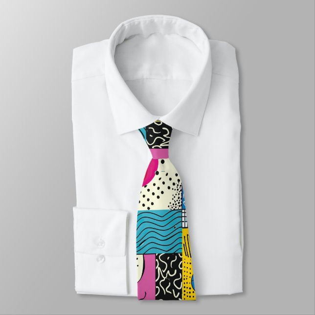 Retro 80s Custom Tie – Elegant Fashion Slips (Bunden)