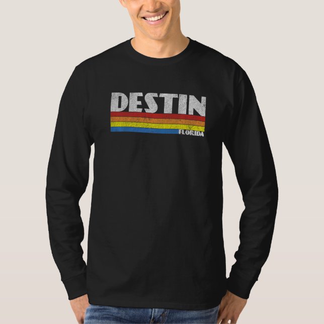Retro 80s Destin Florida FL Souvenir   T Shirt (Framsida)
