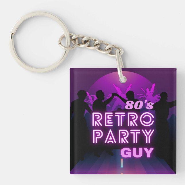 Retro 80s Disco Dance Party Neon Lila Funky (Framsidan)