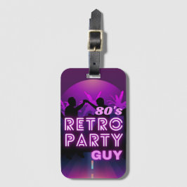 Retro 80s Disco Dance Party Neon Lila Funky Bagagebricka