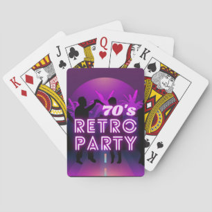 Retro 80s Disco Dance Party Neon Lila Funky Casinokort