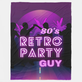 Retro 80s Disco Dance Party Neon Lila Funky Fleecefilt