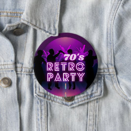Retro 80s Disco Dance Party Neon Lila Funky Knapp