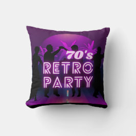 Retro 80s Disco Dance Party Neon Lila Funky Kudde