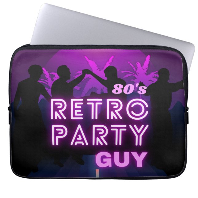 Retro 80s Disco Dance Party Neon Lila Funky Laptop Fodral (Framsidan)
