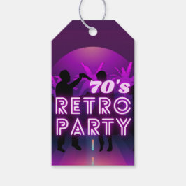 Retro 80s Disco Dance Party Neon Lila Funky Presentetikett