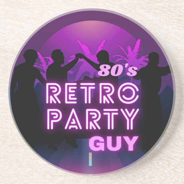 Retro 80s Disco Dance Party Neon Lila Funky Underlägg (Framsidan)