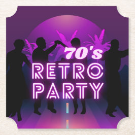 Retro 80s Disco Dance Party Neon Lila Funky Underlägg Papper