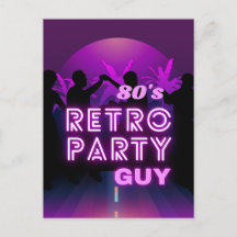 Retro 80s Disco Dance Party Neon Lila Funky