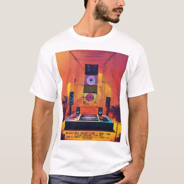 Retro 80s DJ Vibe T-Shirt Design (Framsida)