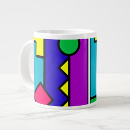 Retro 80s Färg-block Jumbo Mugg