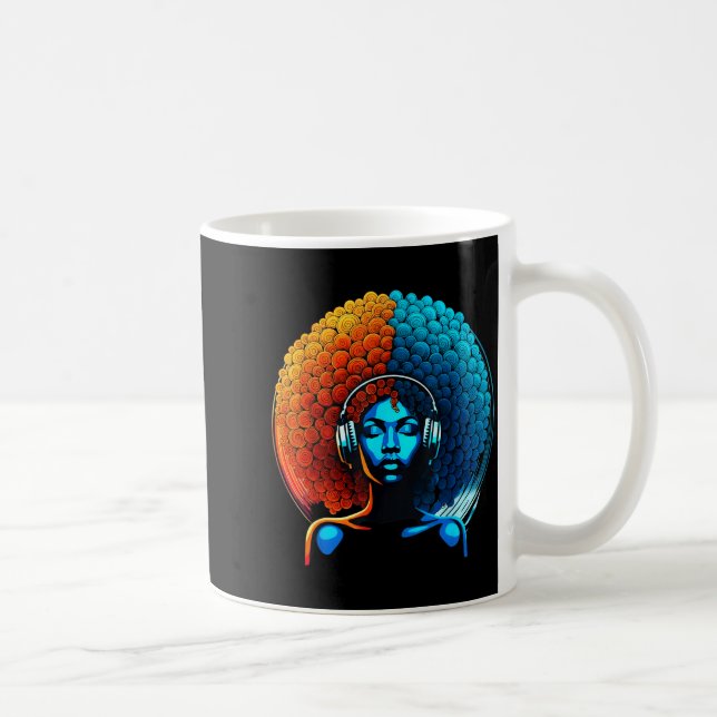 Retro 80s Funk Afro Girl Disco Soul African Americ Kaffemugg (Höger)