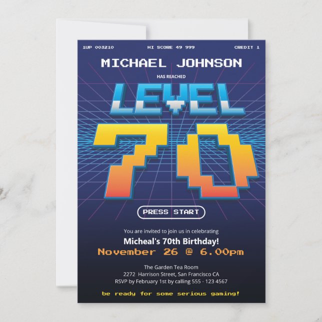 Retro 80s Funny 70:e Födelsedagsfesten Inbjudningar (Framsida)