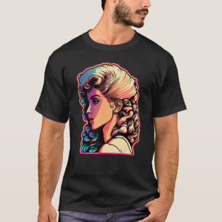 Retro 80's Girl with Big Hair Matching Party Outfi T Shirt