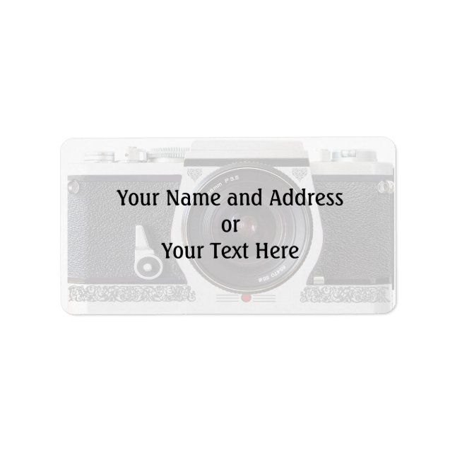 Retro 80s Kameraeffekt Namn och adressetikett (Framsidan)