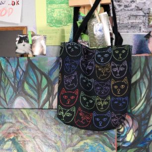 Retro 80s Kattunge Tygkasse