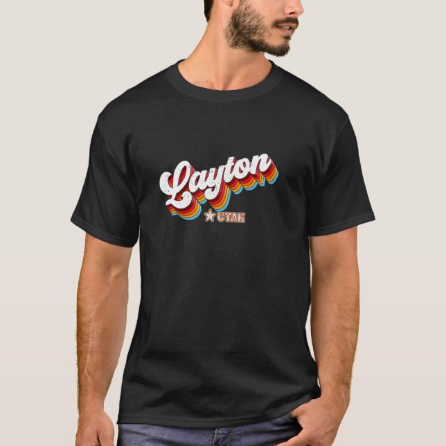 Retro 80s Layton Utah ut T Shirt (Framsida)