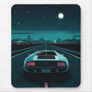 Retro 80s Lo-Fi Vaporwave-Futuristiska Supercar Musmatta