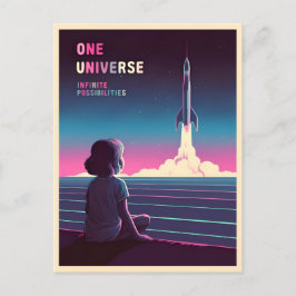 Retro 80s LoFi Vaporwave Space Exploration Vykort